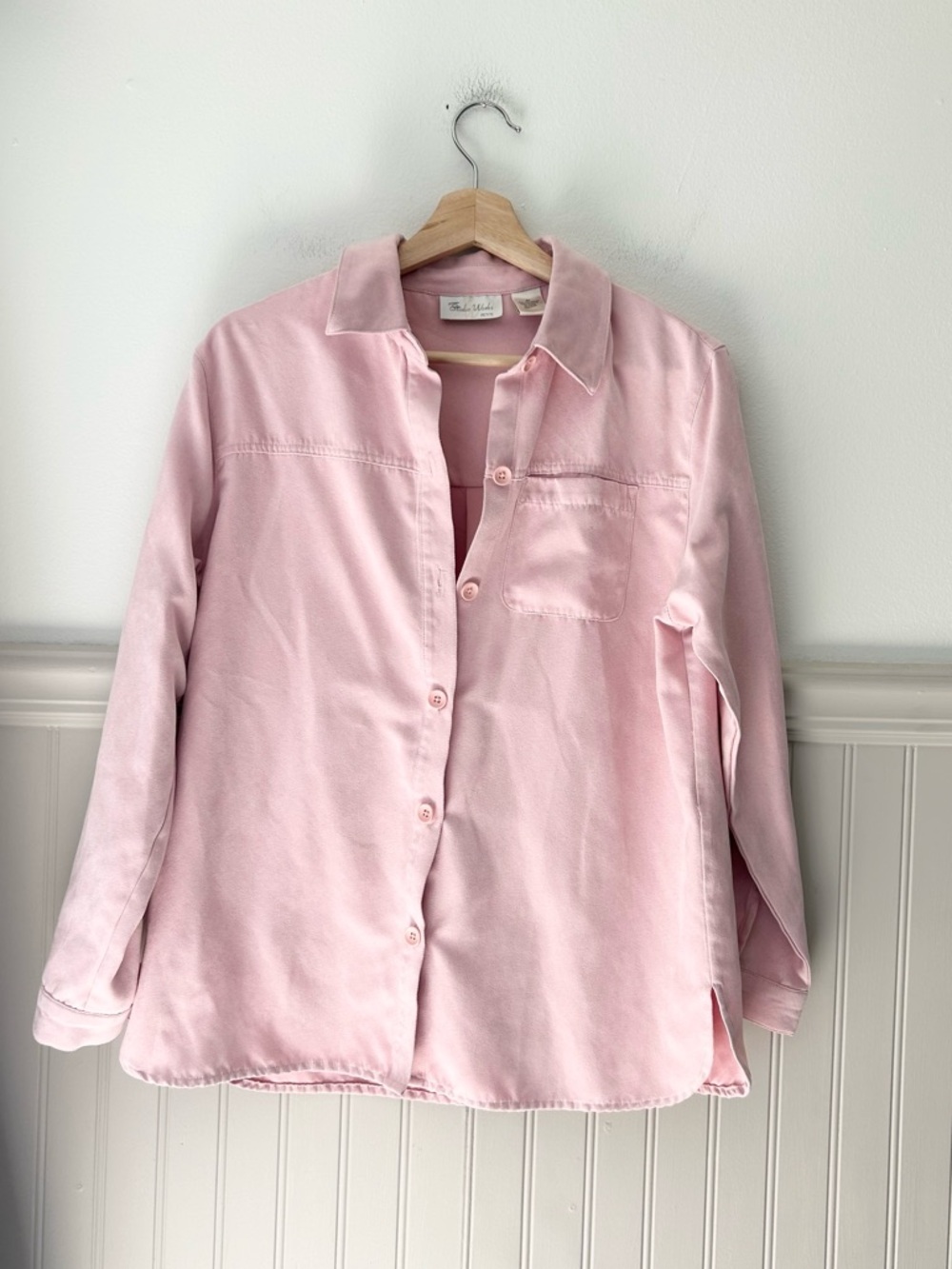 Vintage Studio Works Petite Medium Light Pink Button Front Shirt Jacket Shacket